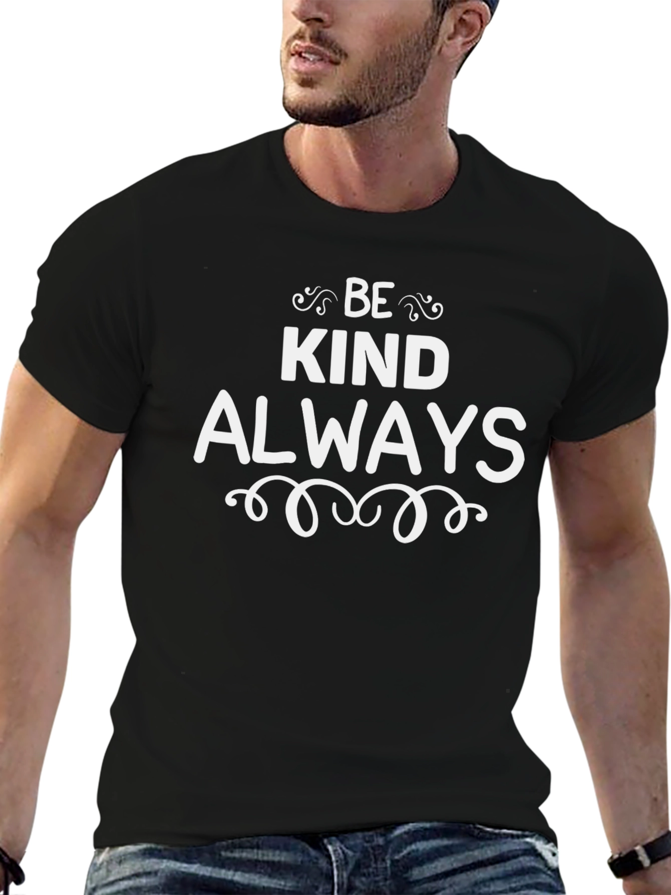 Camiseta Negra con Diseño Sé Amable Siempre