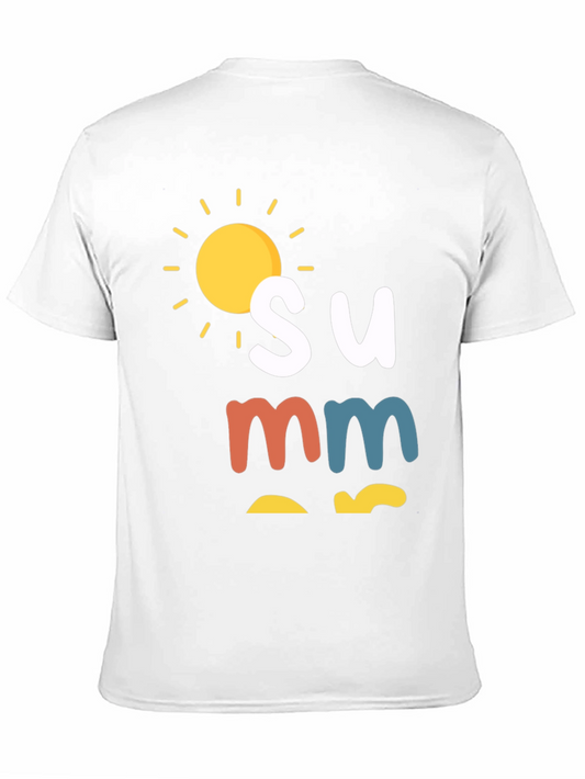 Camiseta Negra de Verano con Diseño de Sol