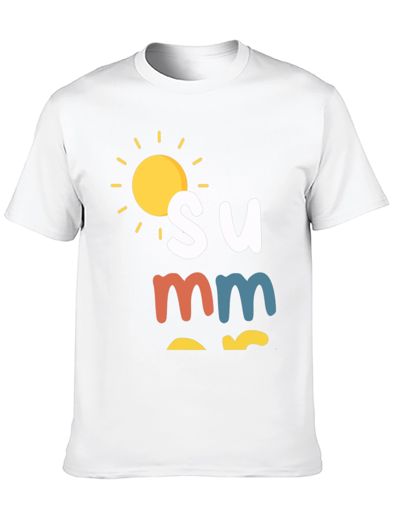 Camiseta Negra de Verano con Diseño de Sol