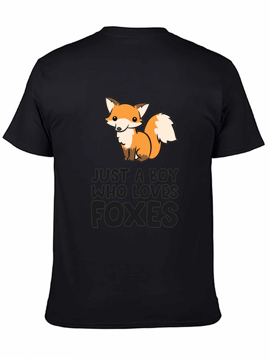 Camiseta Negra con Diseño de Zorro Adorable