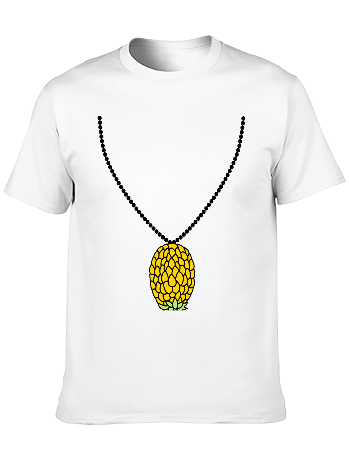 Camiseta Negra con Colgante de Piña