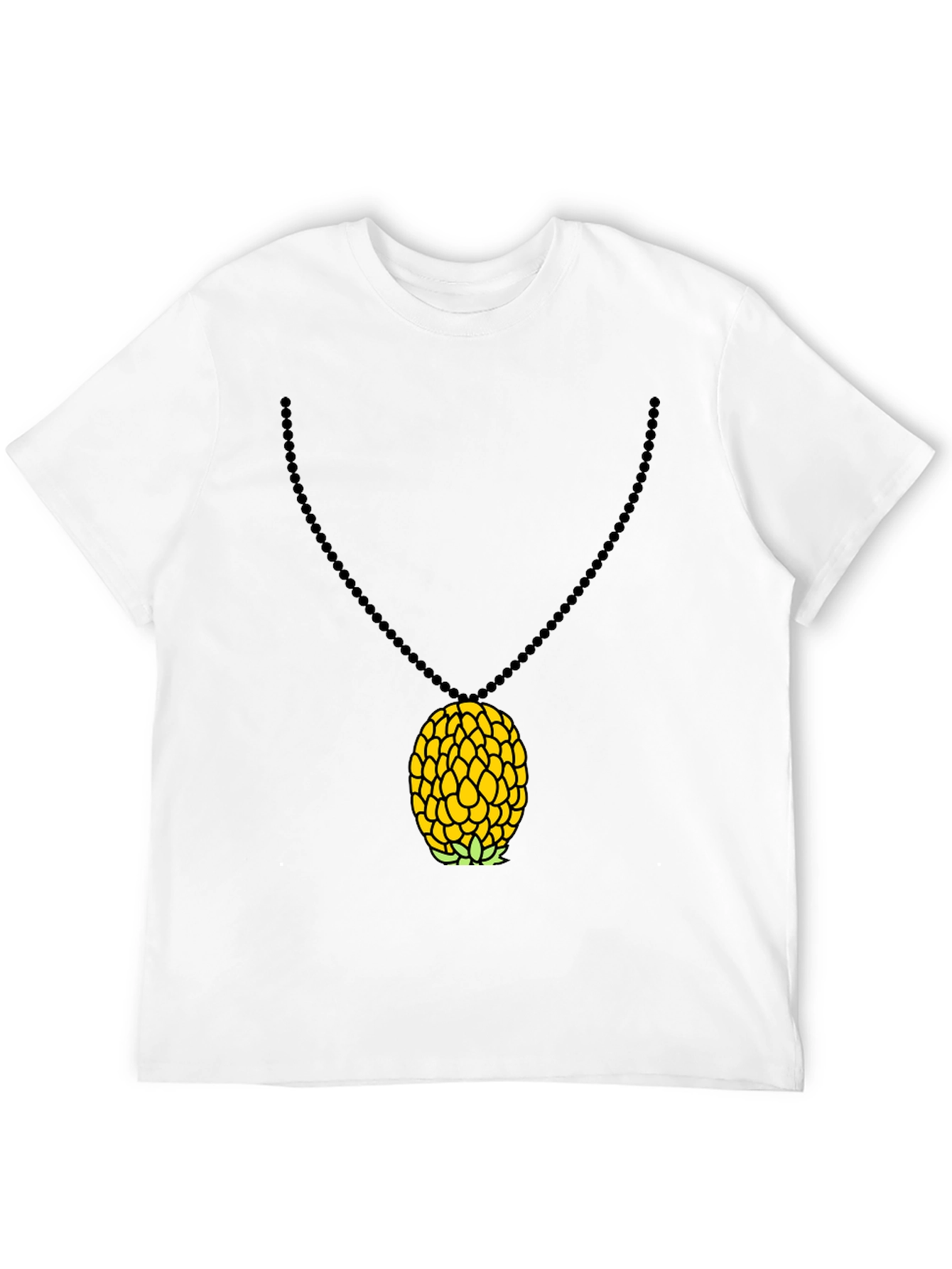 Camiseta Negra con Colgante de Piña
