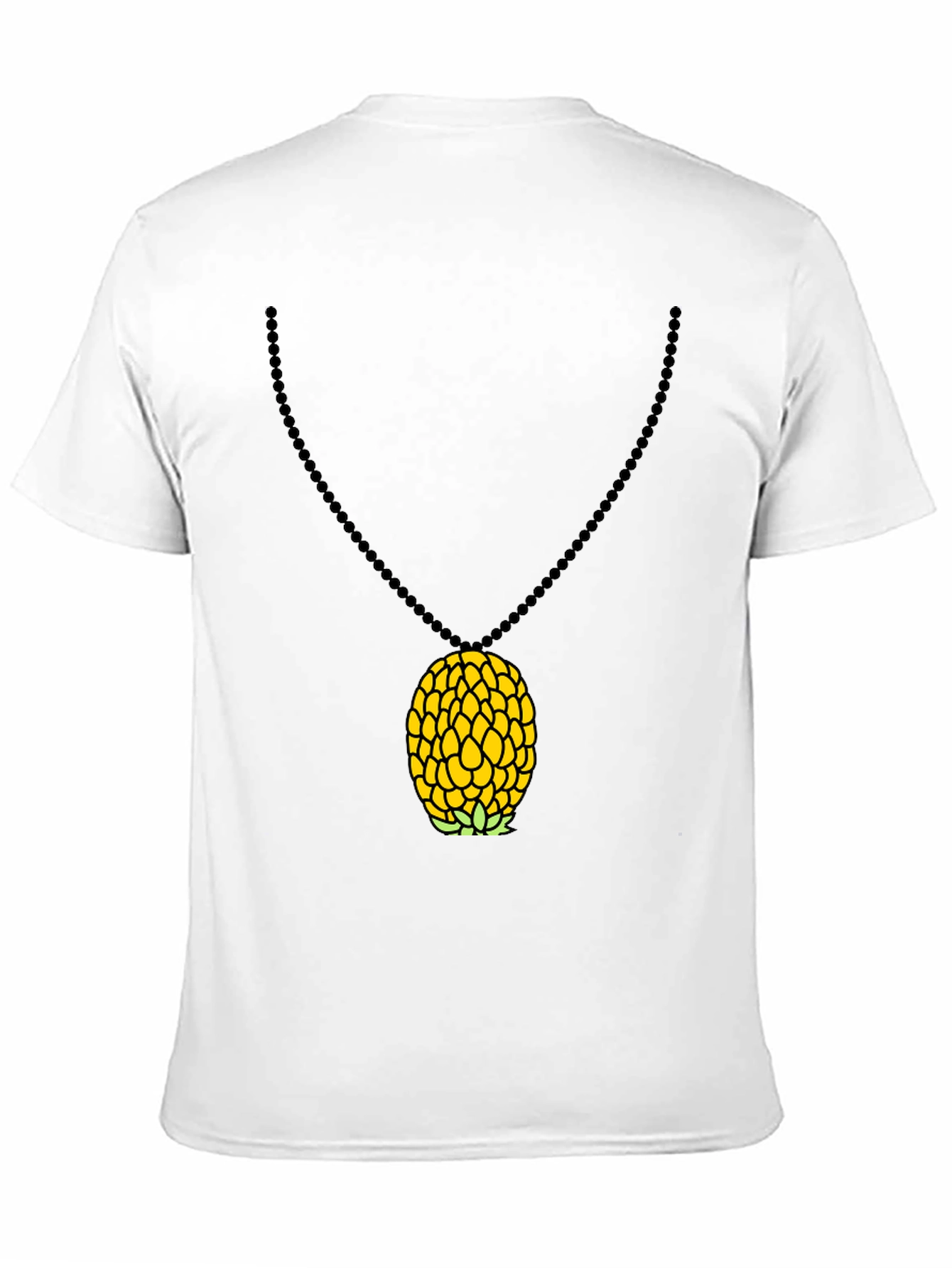 Camiseta Negra con Colgante de Piña