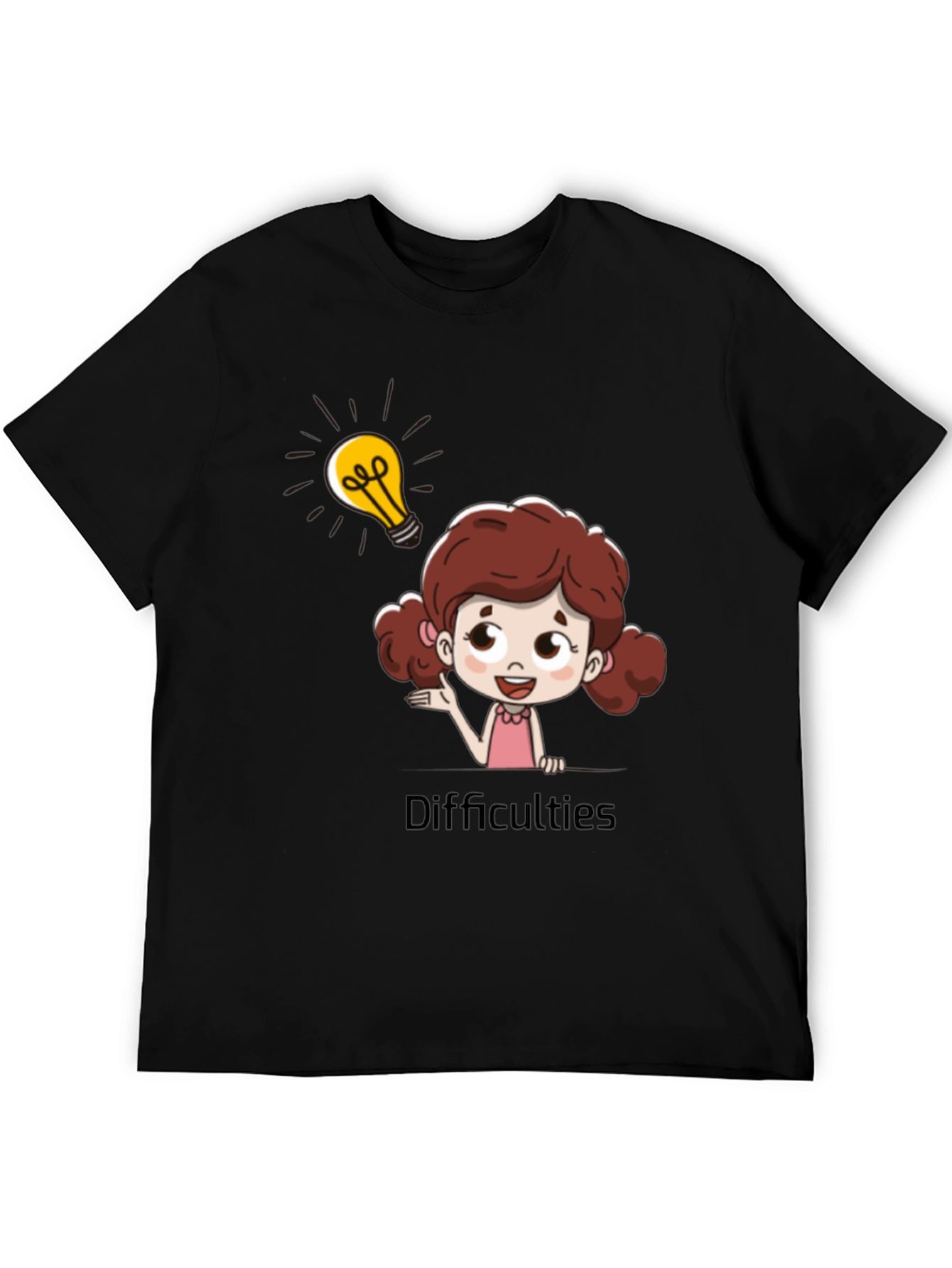 Camiseta Negra Estampada Girl Idea