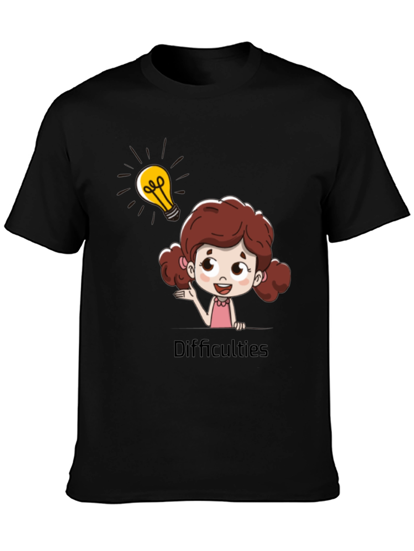 Camiseta Negra Estampada Girl Idea