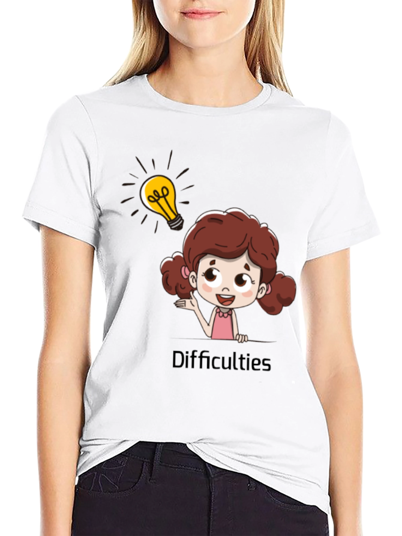 Camiseta Negra Estampada Girl Idea