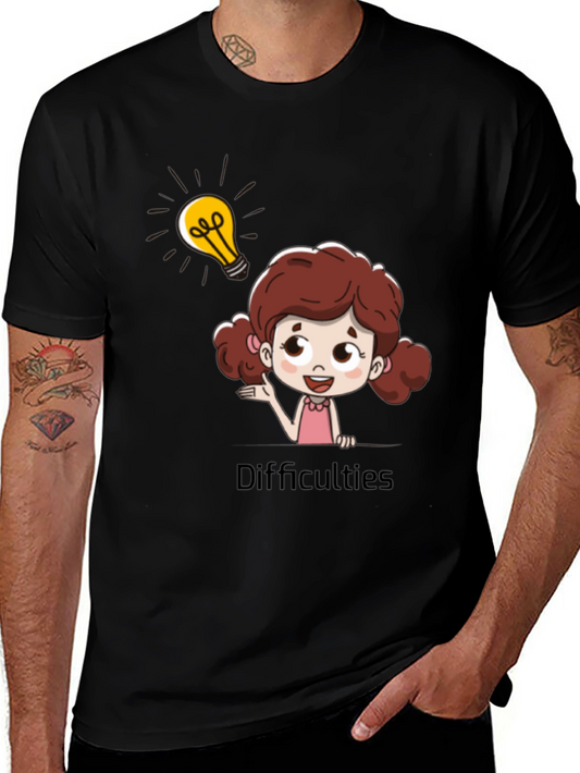Camiseta Negra Estampada Girl Idea