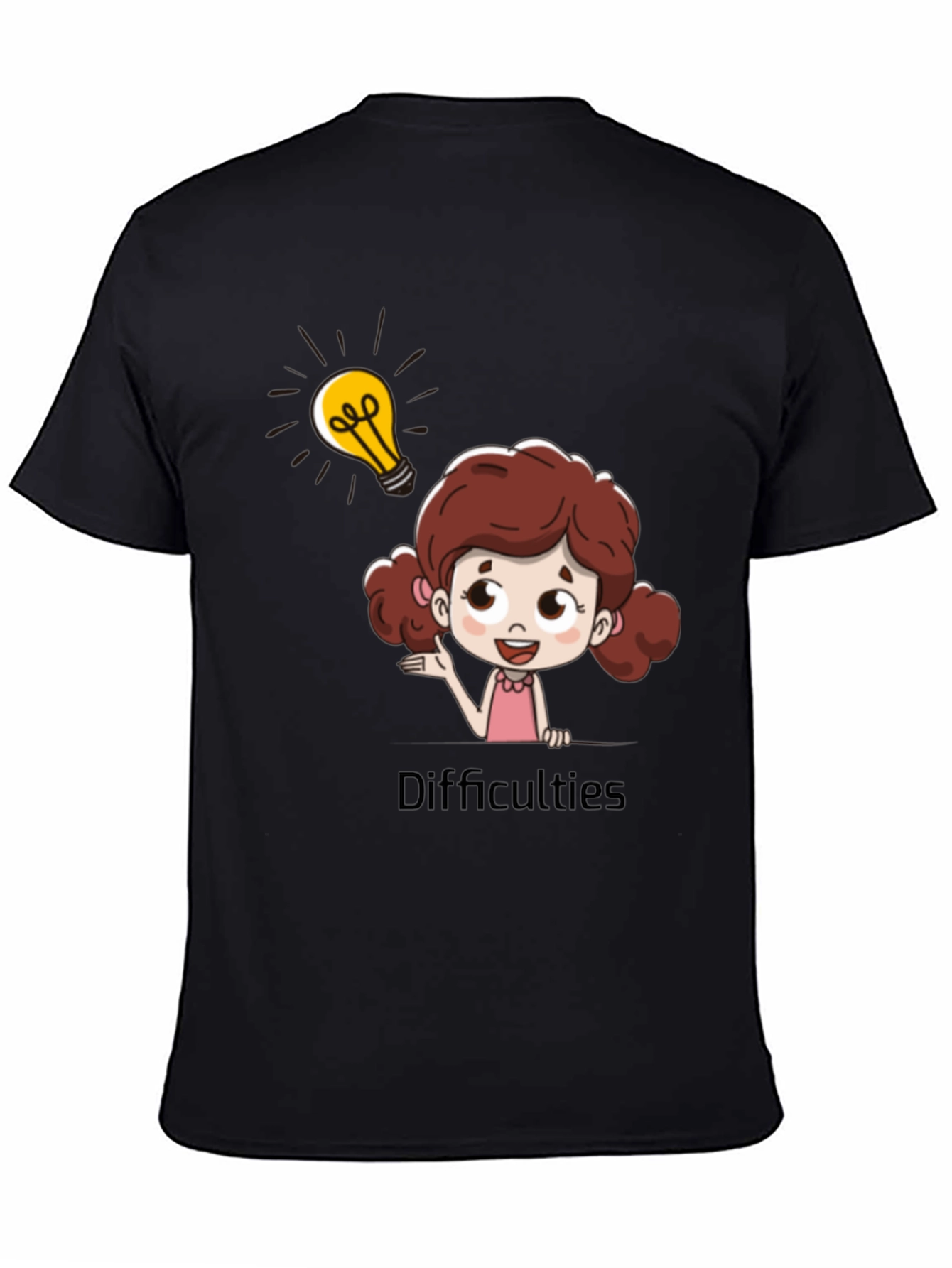 Camiseta Negra Estampada Girl Idea