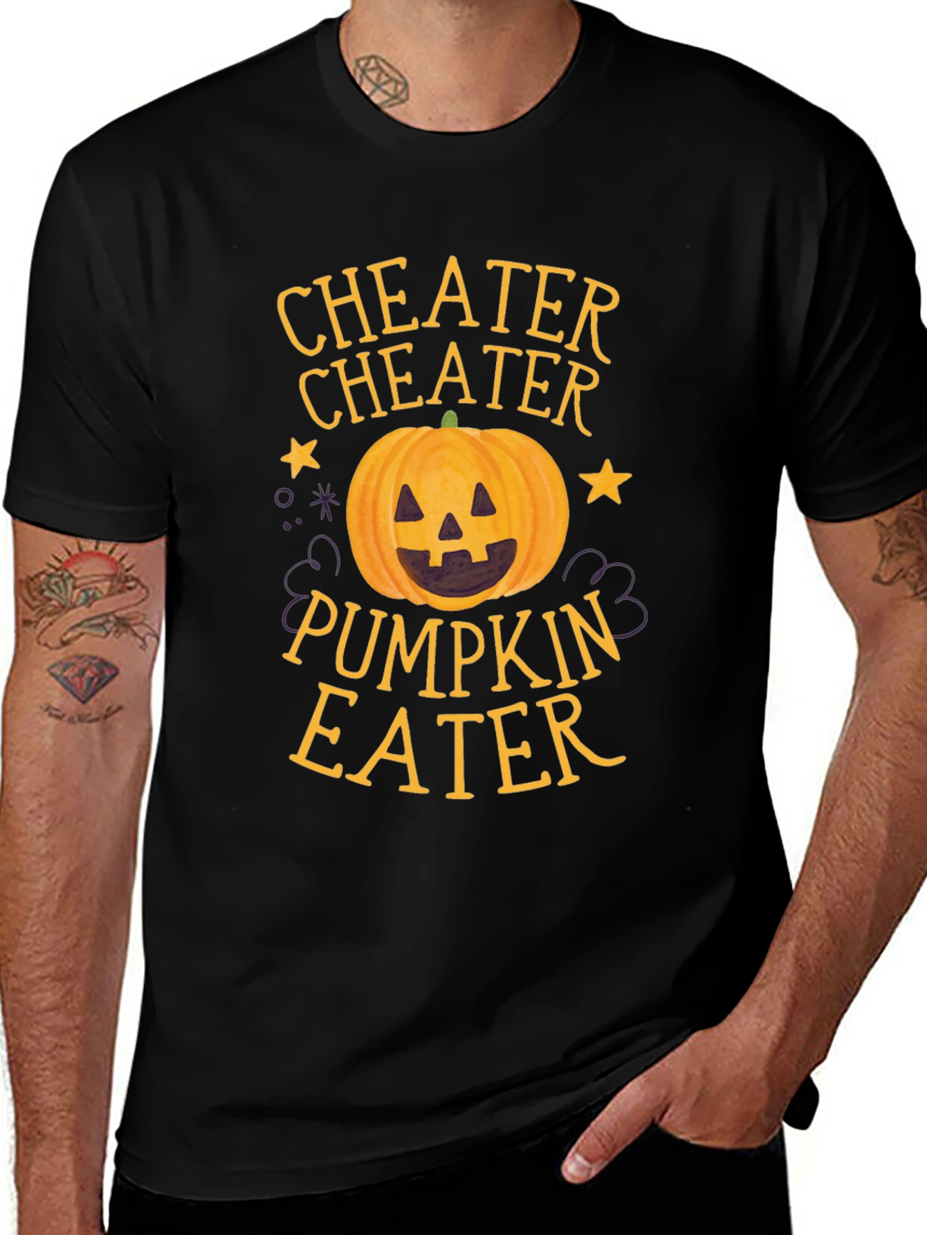 Camiseta Negra Cheater Pumpkin Eater Halloween