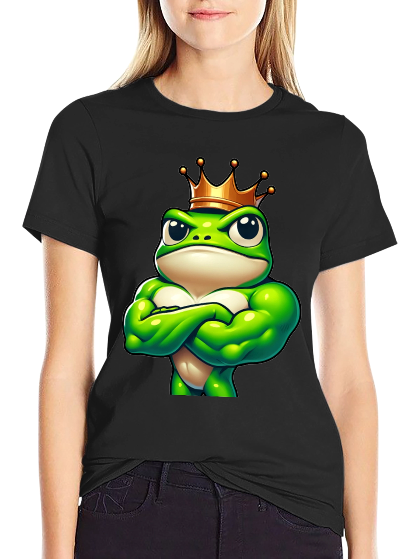 Camiseta Hombre Rana Rey Musculosa Negra