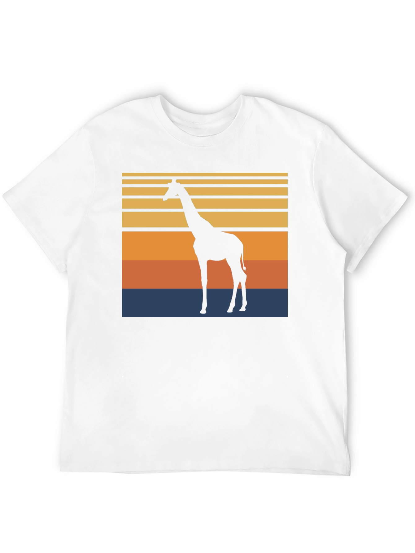 Camiseta Negra con Diseño Retro de Jirafa