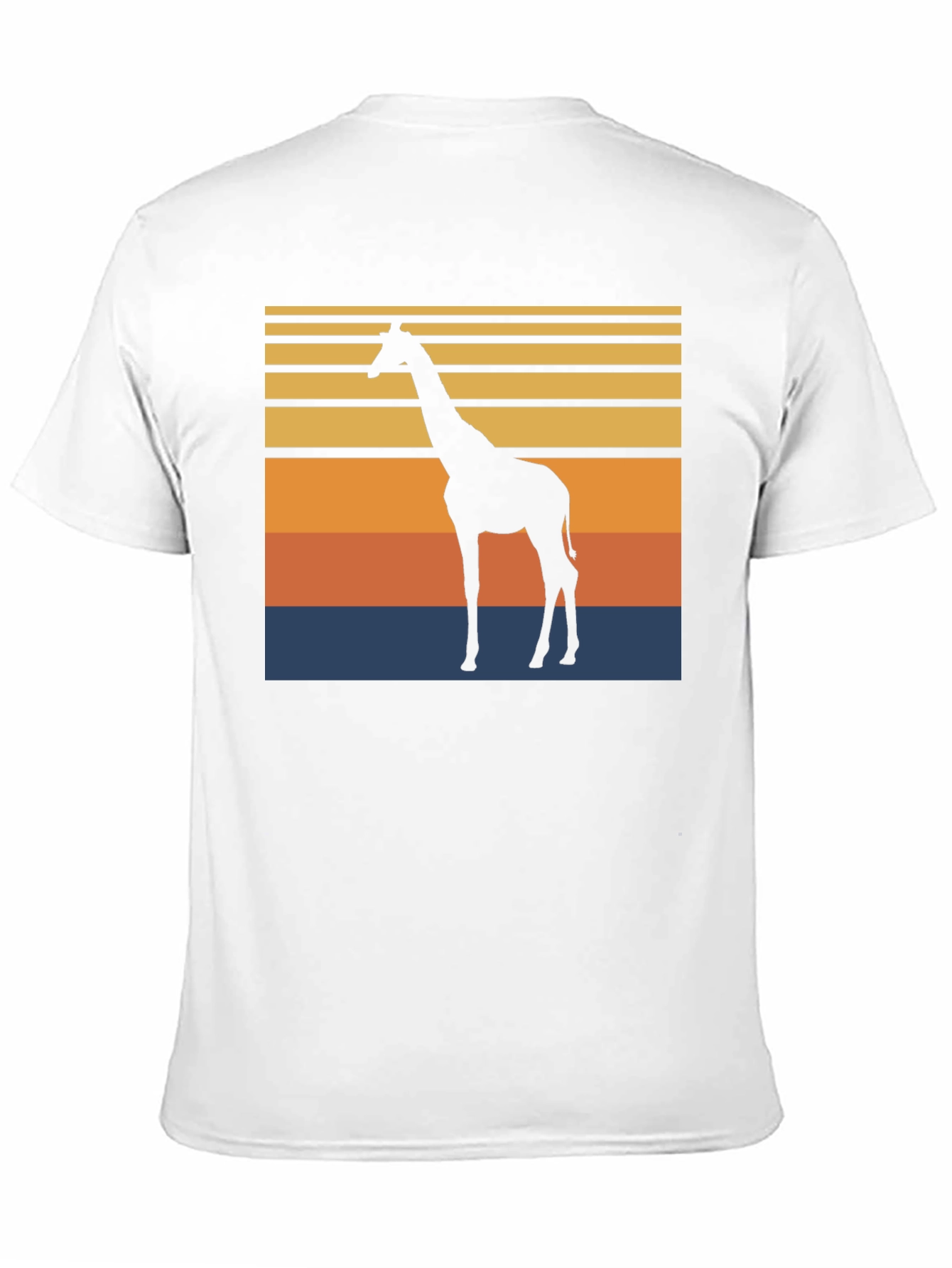 Camiseta Negra con Diseño Retro de Jirafa