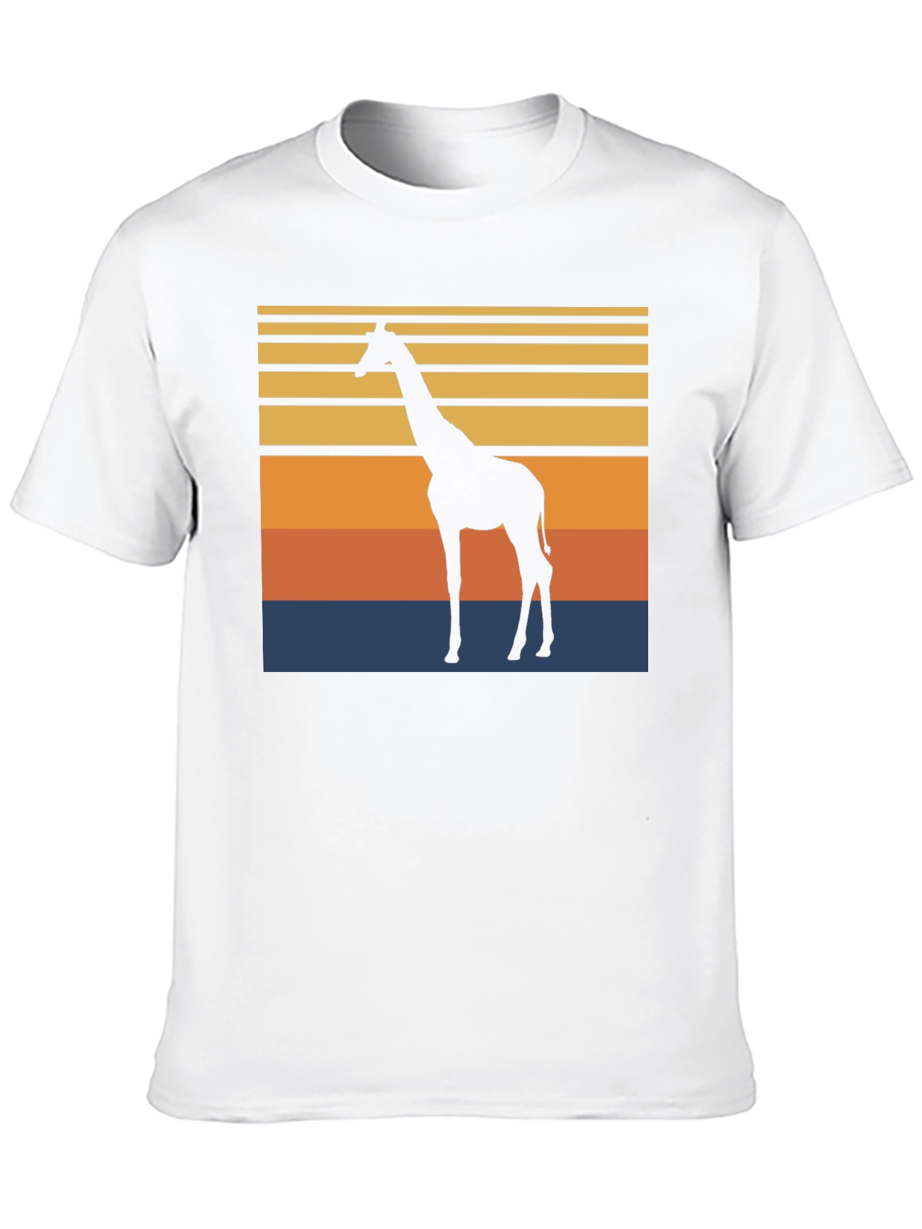 Camiseta Negra con Diseño Retro de Jirafa