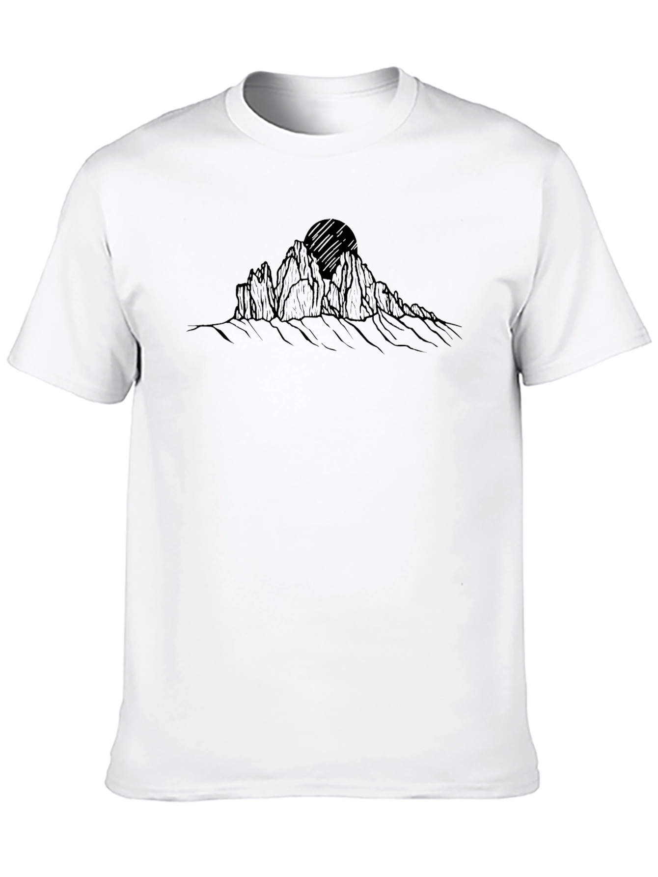 Camiseta Negra Montañas y Sol