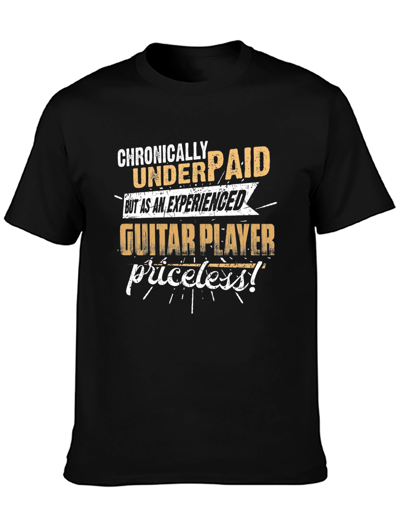 Camiseta Negra: Guitarrista Experimentado - ¡Invaluable!