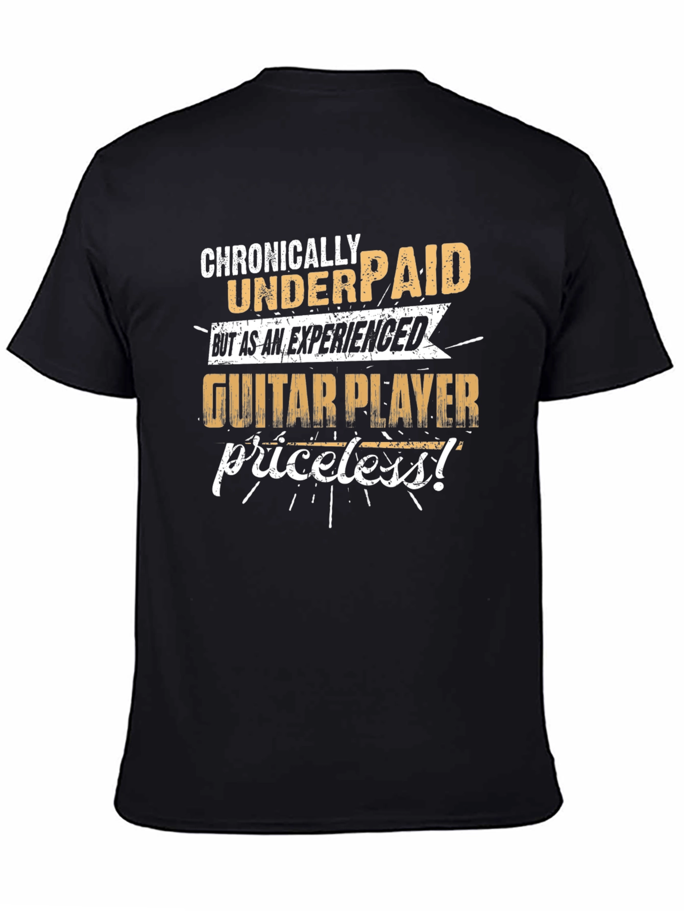 Camiseta Negra: Guitarrista Experimentado - ¡Invaluable!