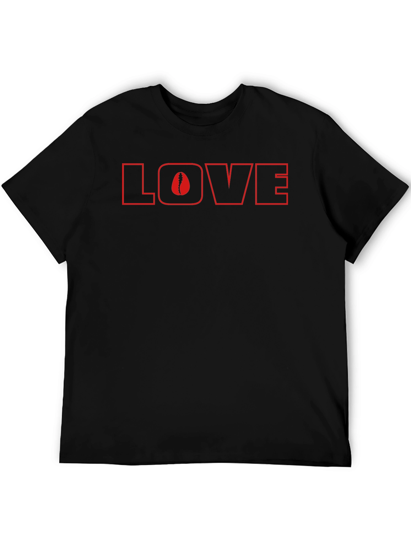 Camiseta Negra Love con Diseño de Columna Vertebral