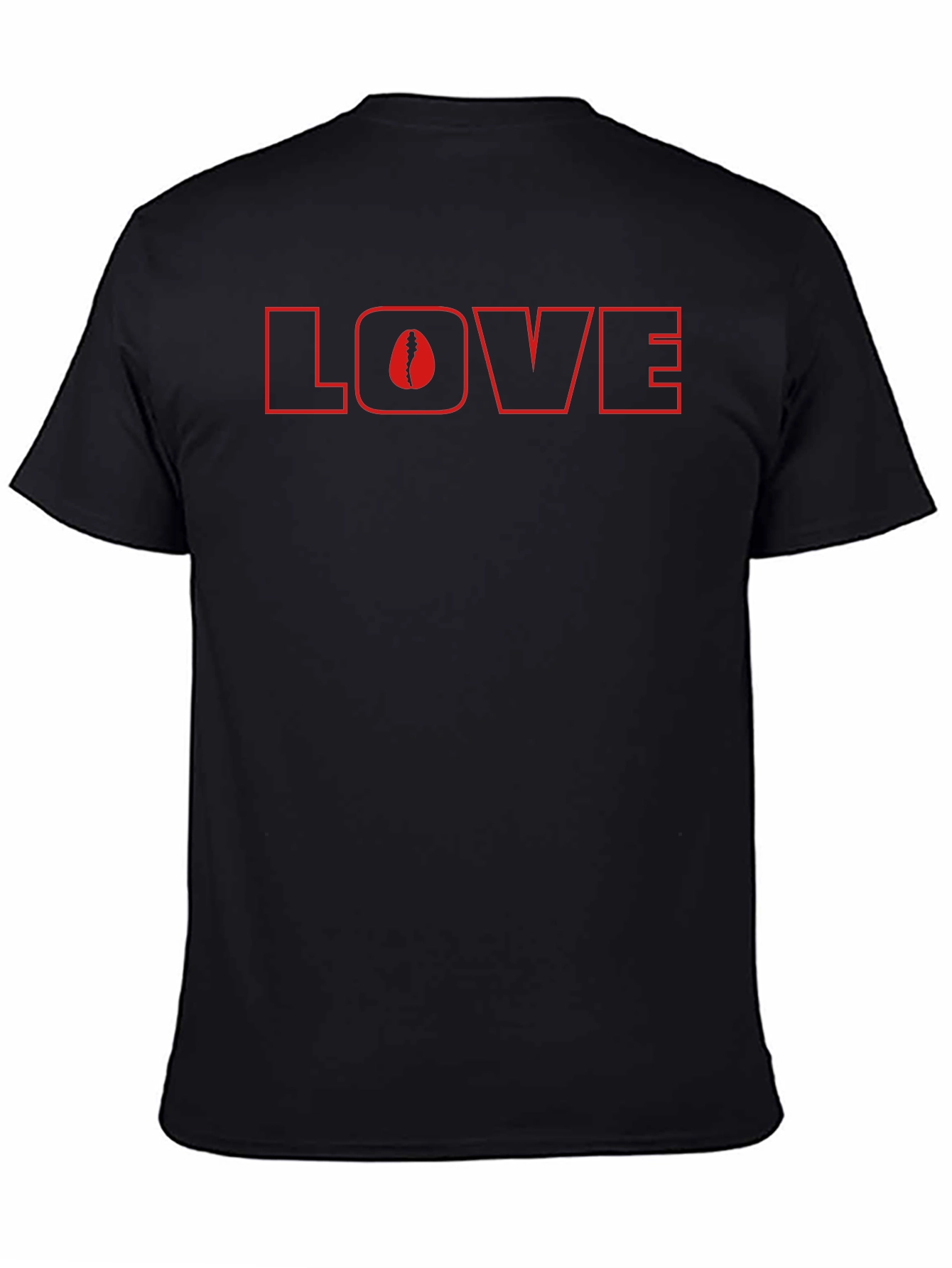Camiseta Negra Love con Diseño de Columna Vertebral