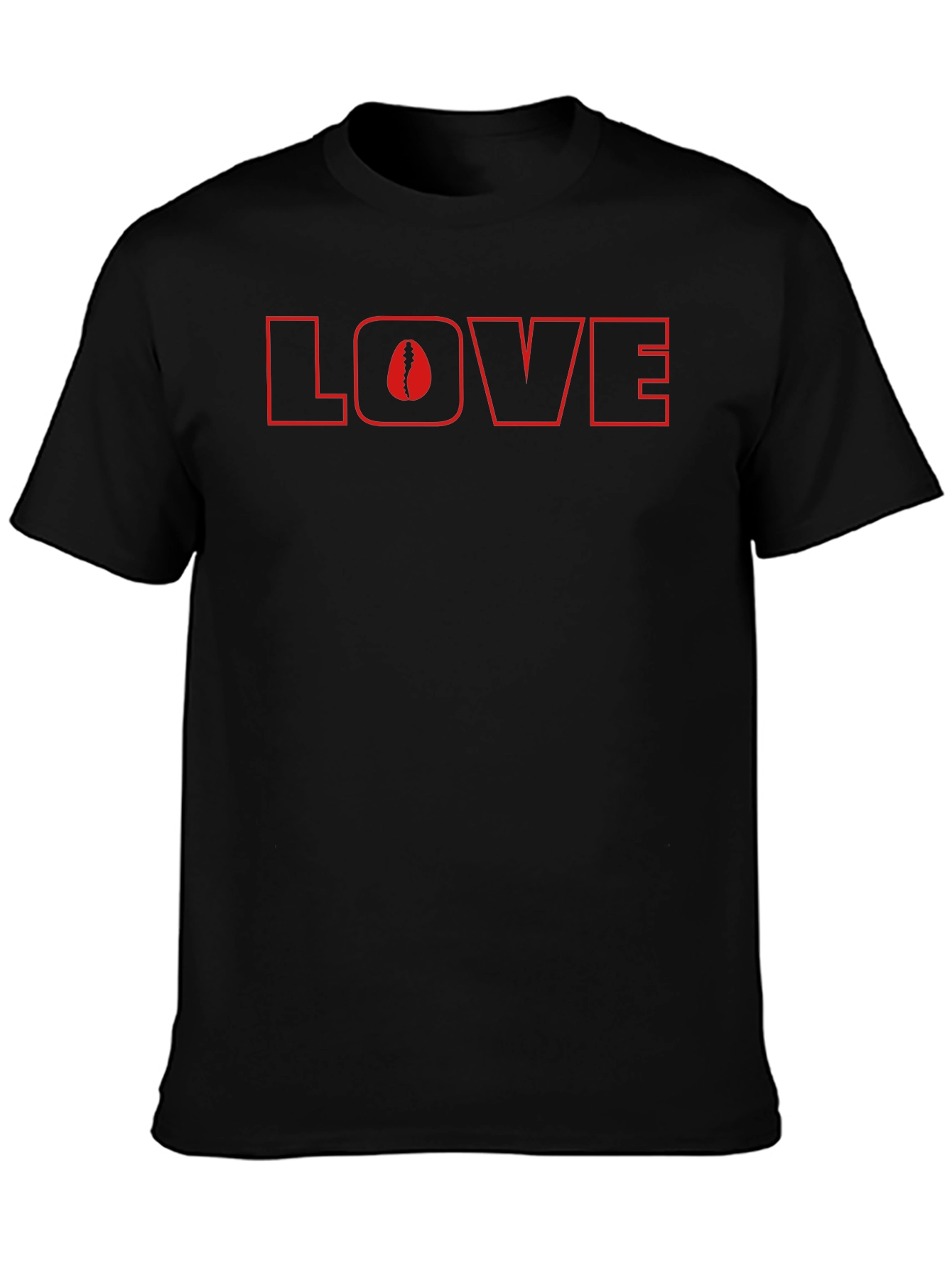 Camiseta Negra Love con Diseño de Columna Vertebral