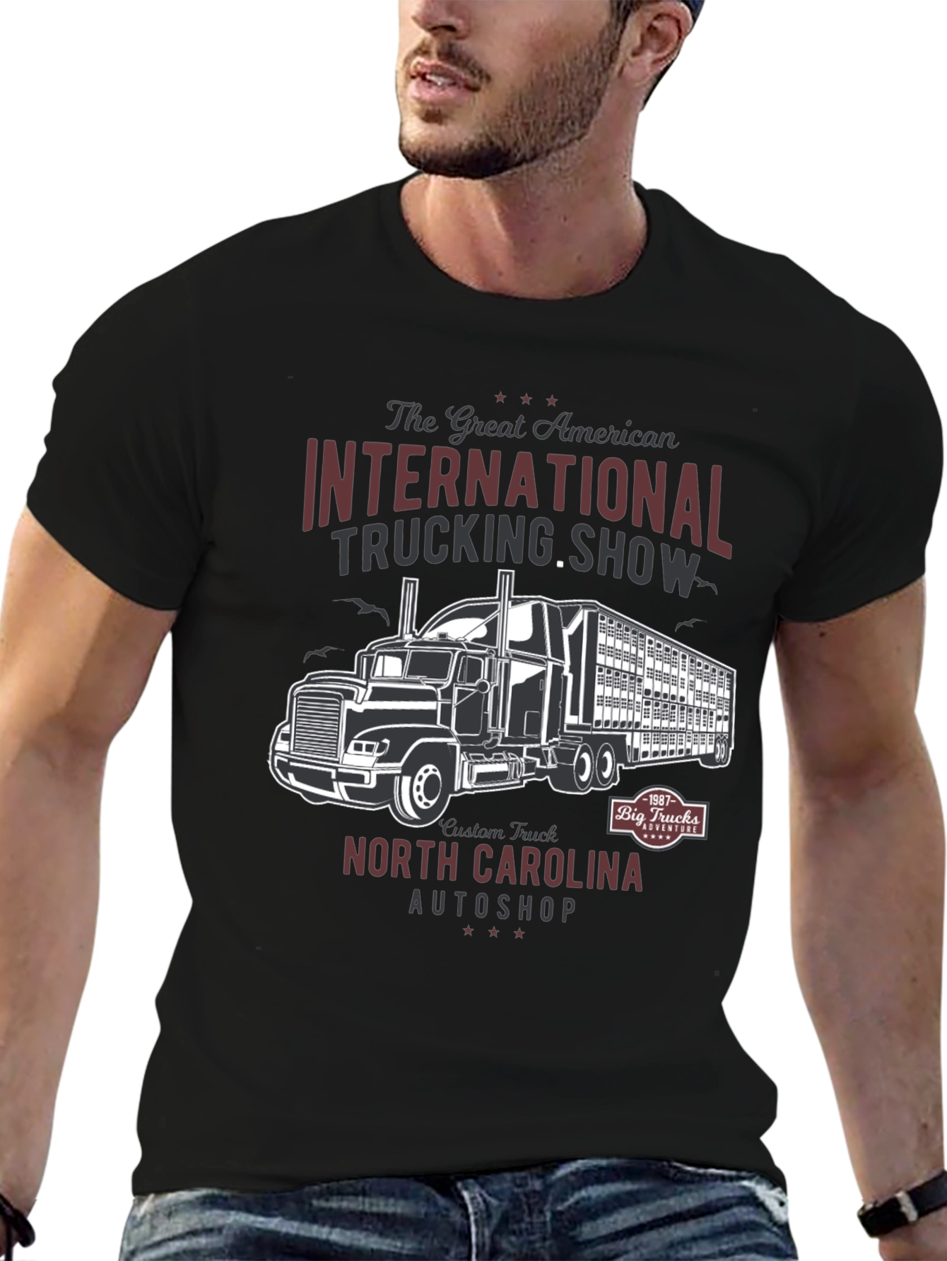 Camiseta Negra Trucking Show Americana