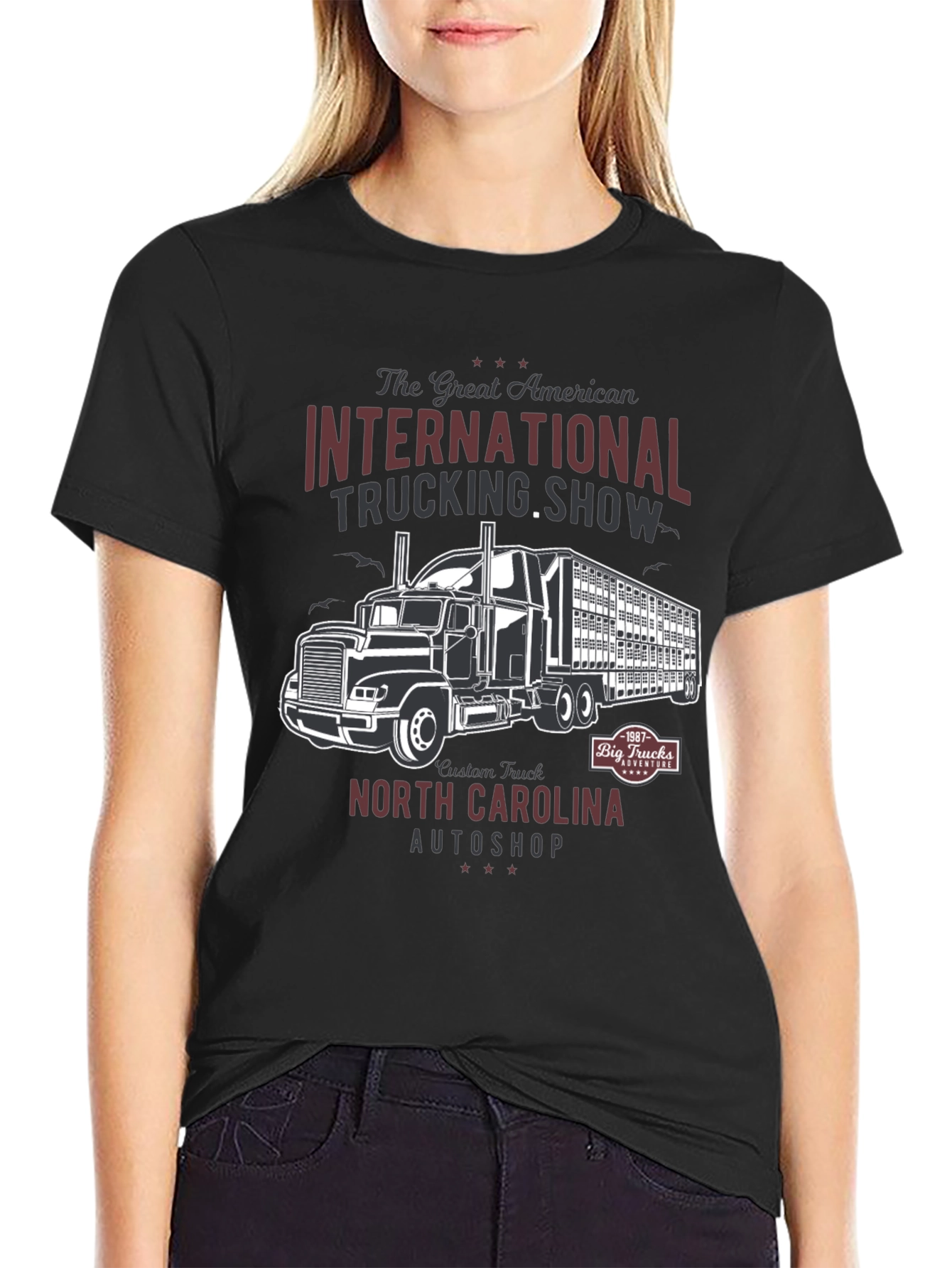Camiseta Negra Trucking Show Americana