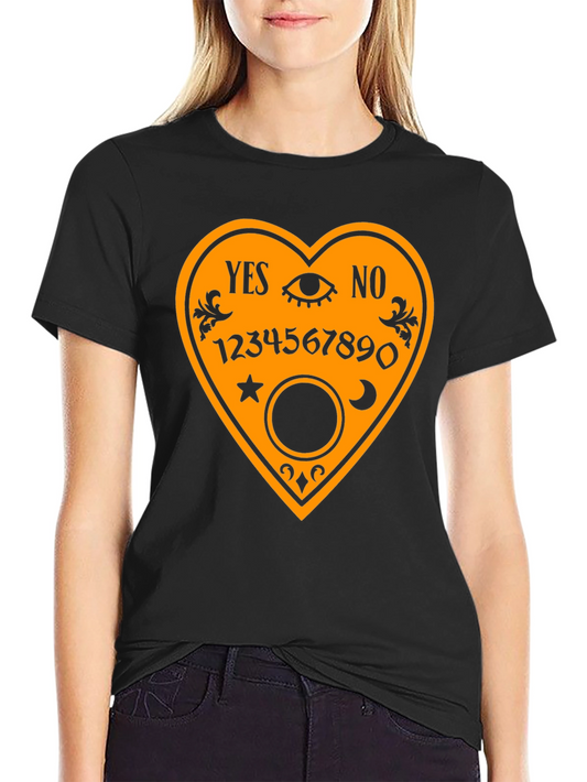 Camiseta Negra con Diseño de Tabla Ouija