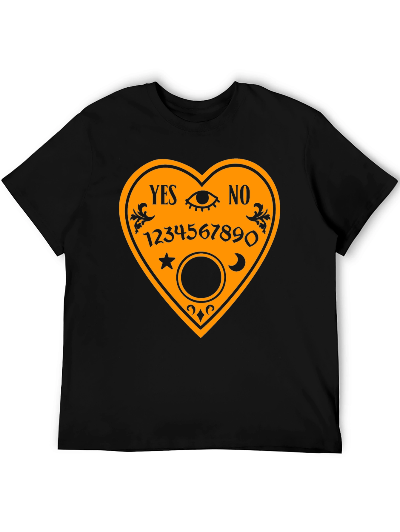 Camiseta Negra con Diseño de Tabla Ouija
