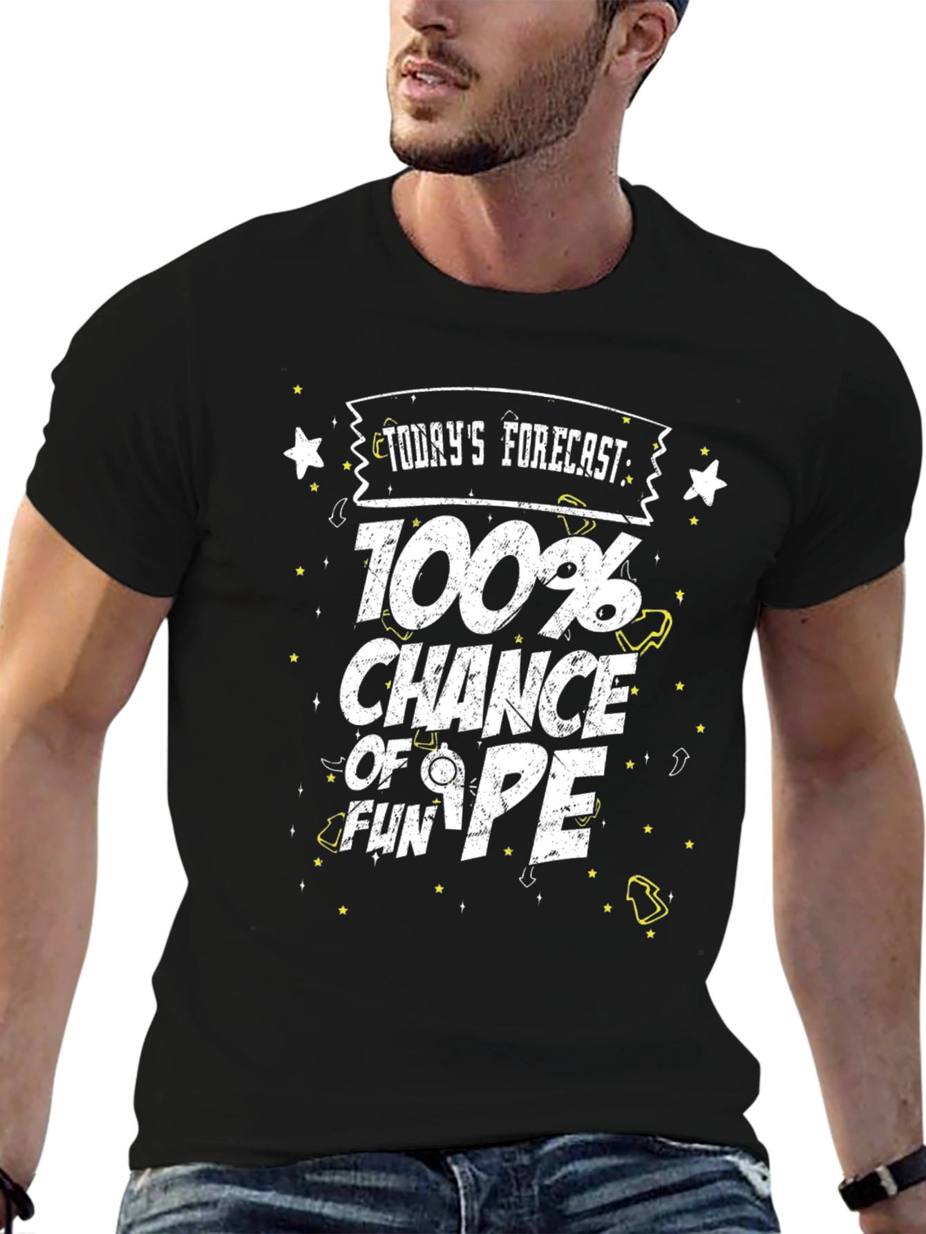 Camiseta Negra Divertida - 100% Posibilidad de Diversión