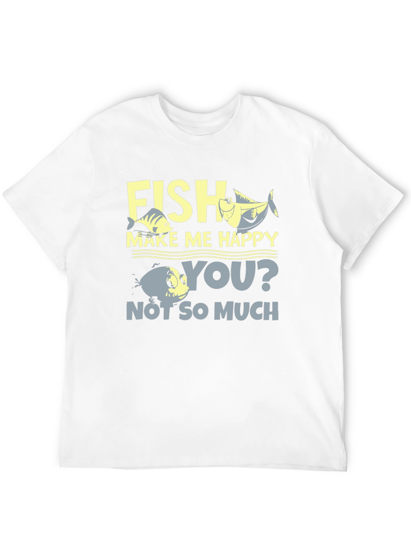 Camiseta Hombre Negra Estampada Fish Make Me Happy