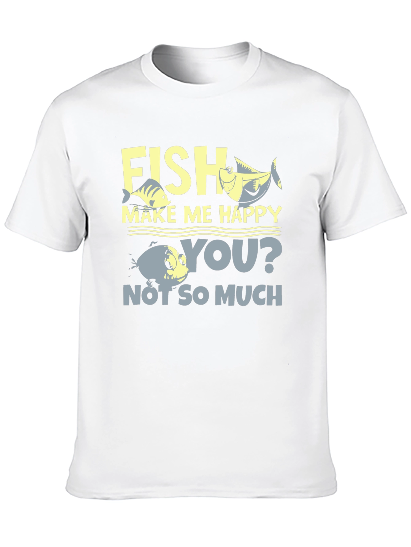 Camiseta Hombre Negra Estampada Fish Make Me Happy