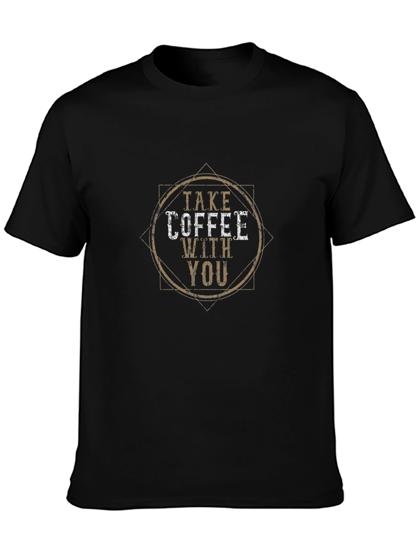 Camiseta Negra Take Coffee With You Casual
