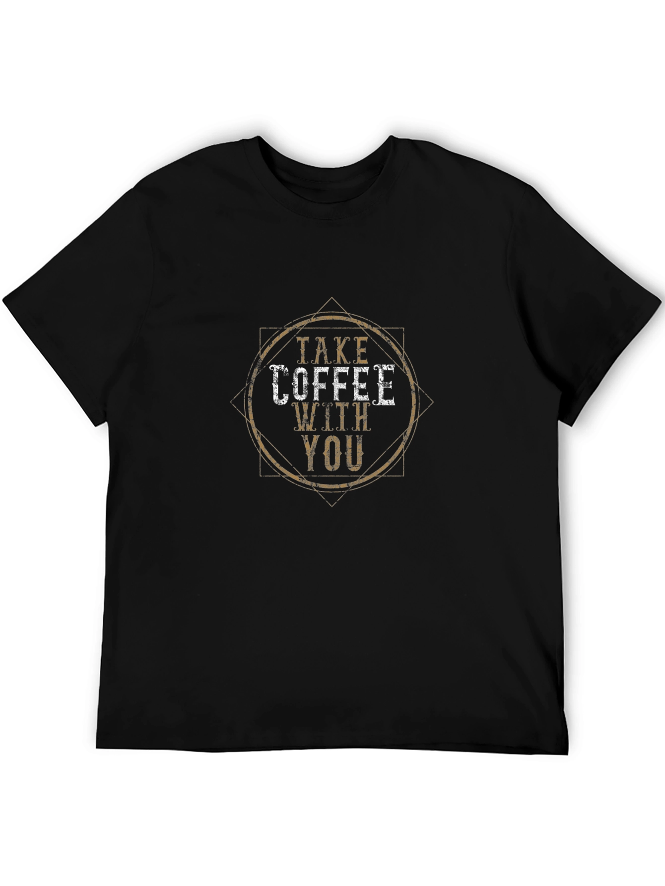 Camiseta Negra Take Coffee With You Casual