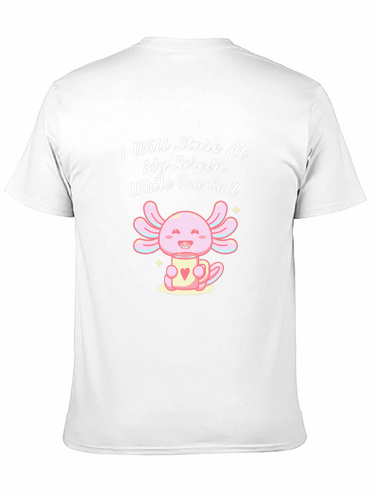 Camiseta Negra con Estampado de Axolote y Texto Divertido