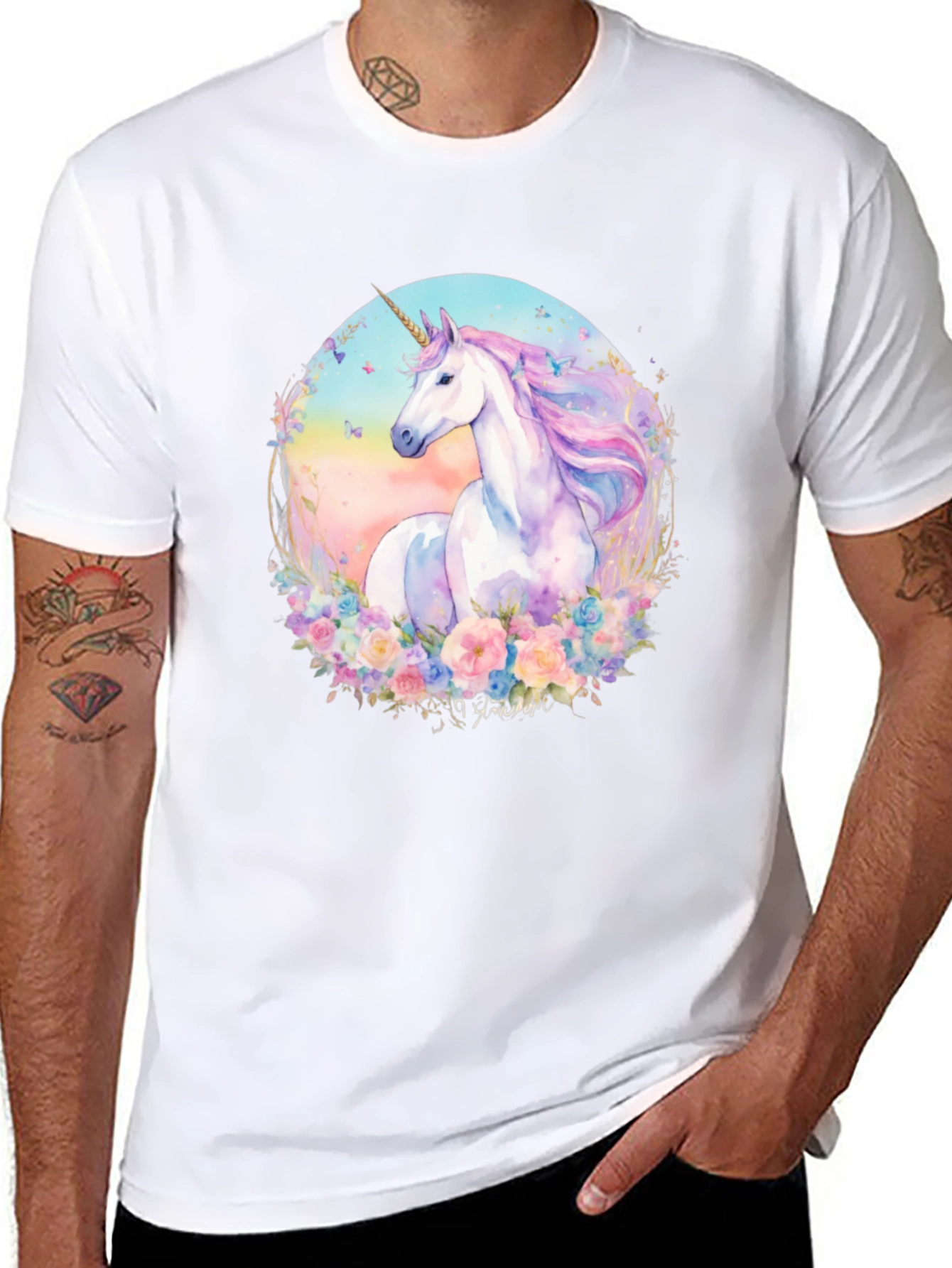 Camiseta Unicornio Mágico Floral