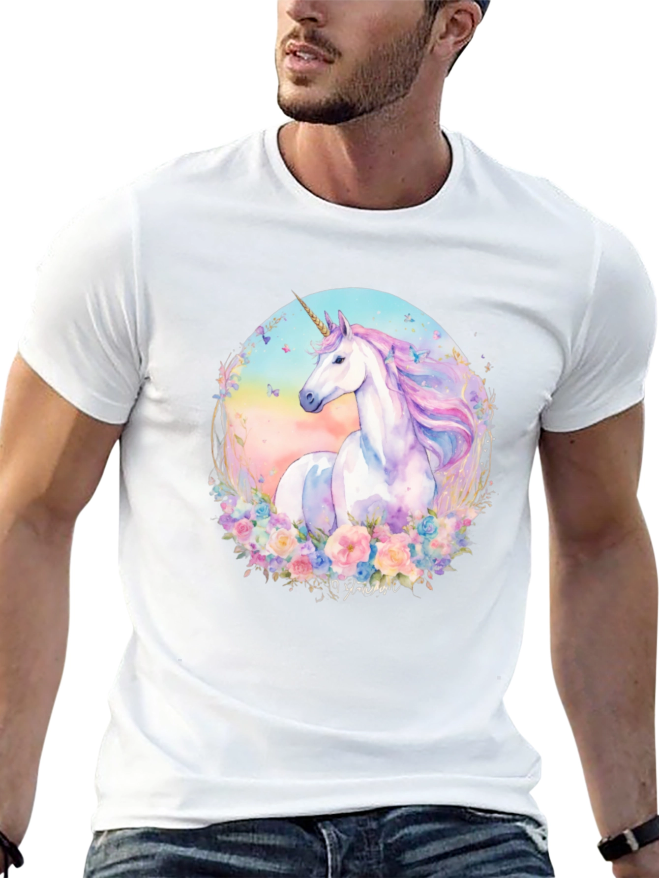 Camiseta Unicornio Mágico Floral