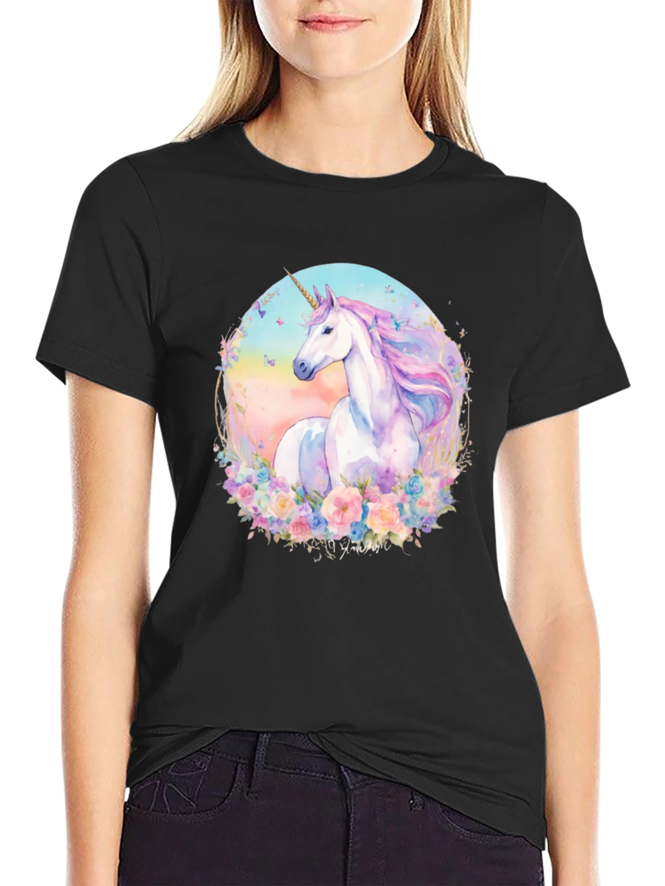 Camiseta Unicornio Mágico Floral