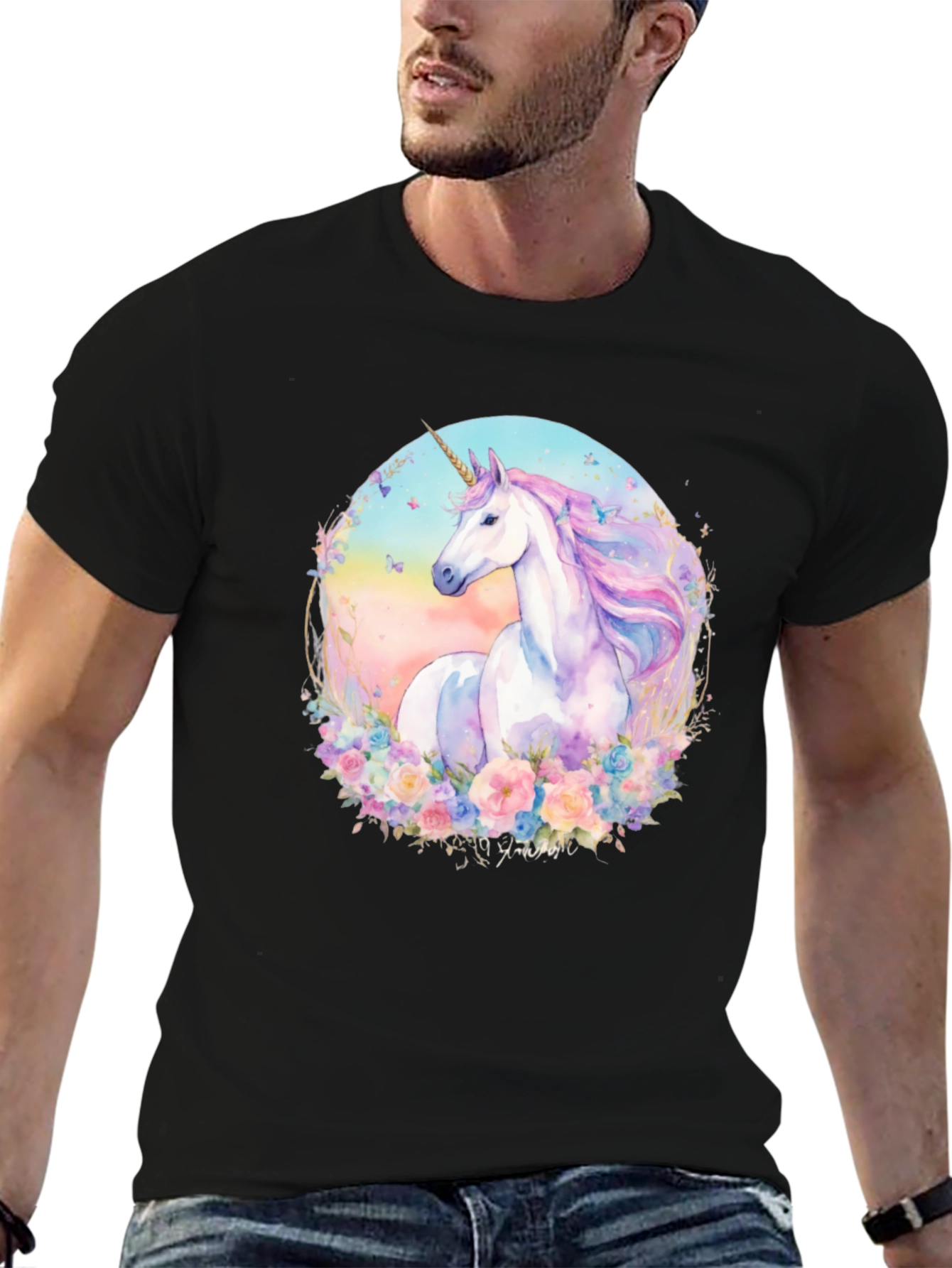 Camiseta Unicornio Mágico Floral