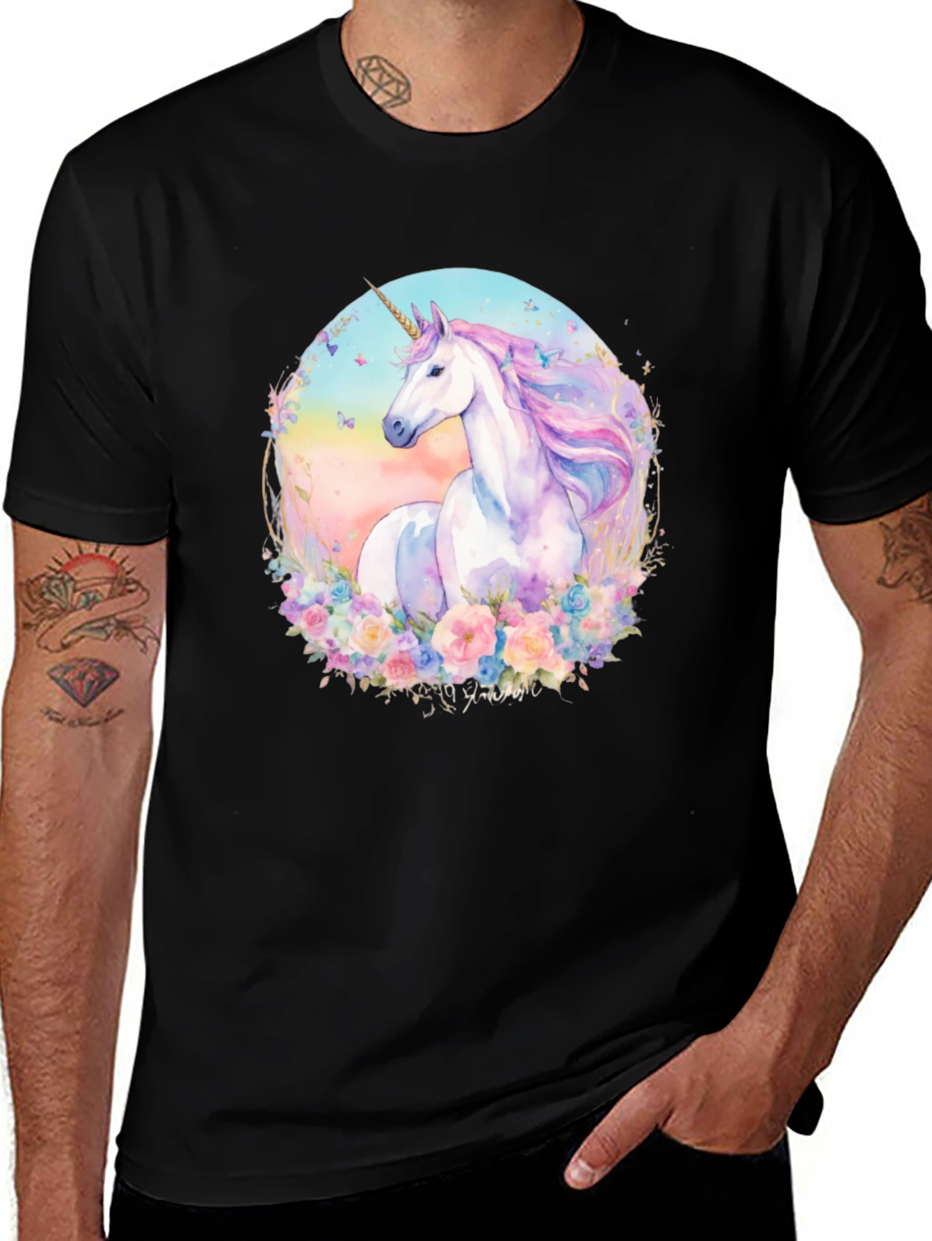 Camiseta Unicornio Mágico Floral