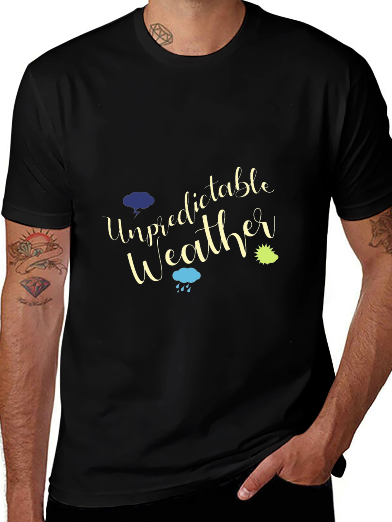 Camiseta Negra Hombre Tiempo Impredecible