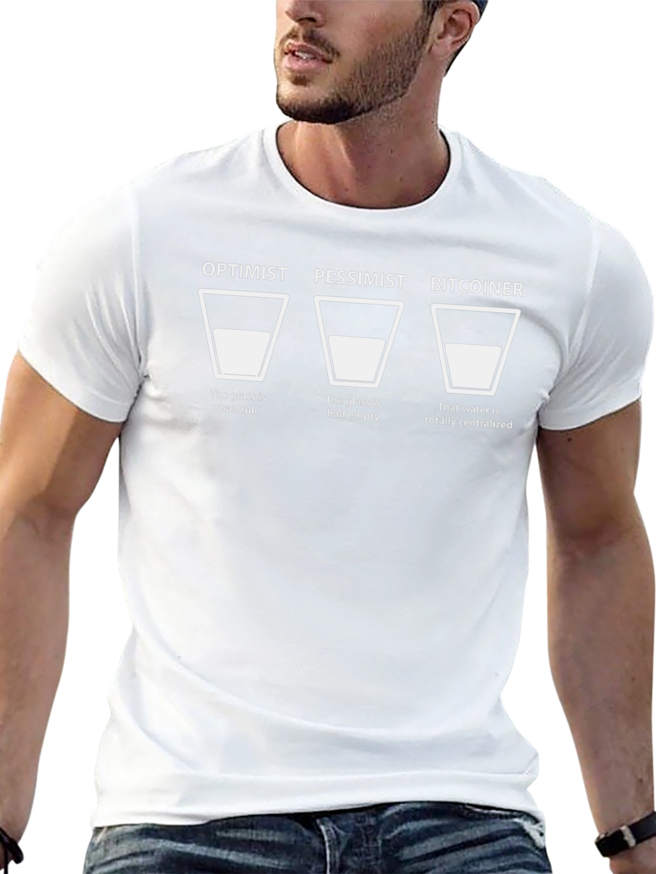 Camiseta Bitcoin Optimista Pesimista Divertida