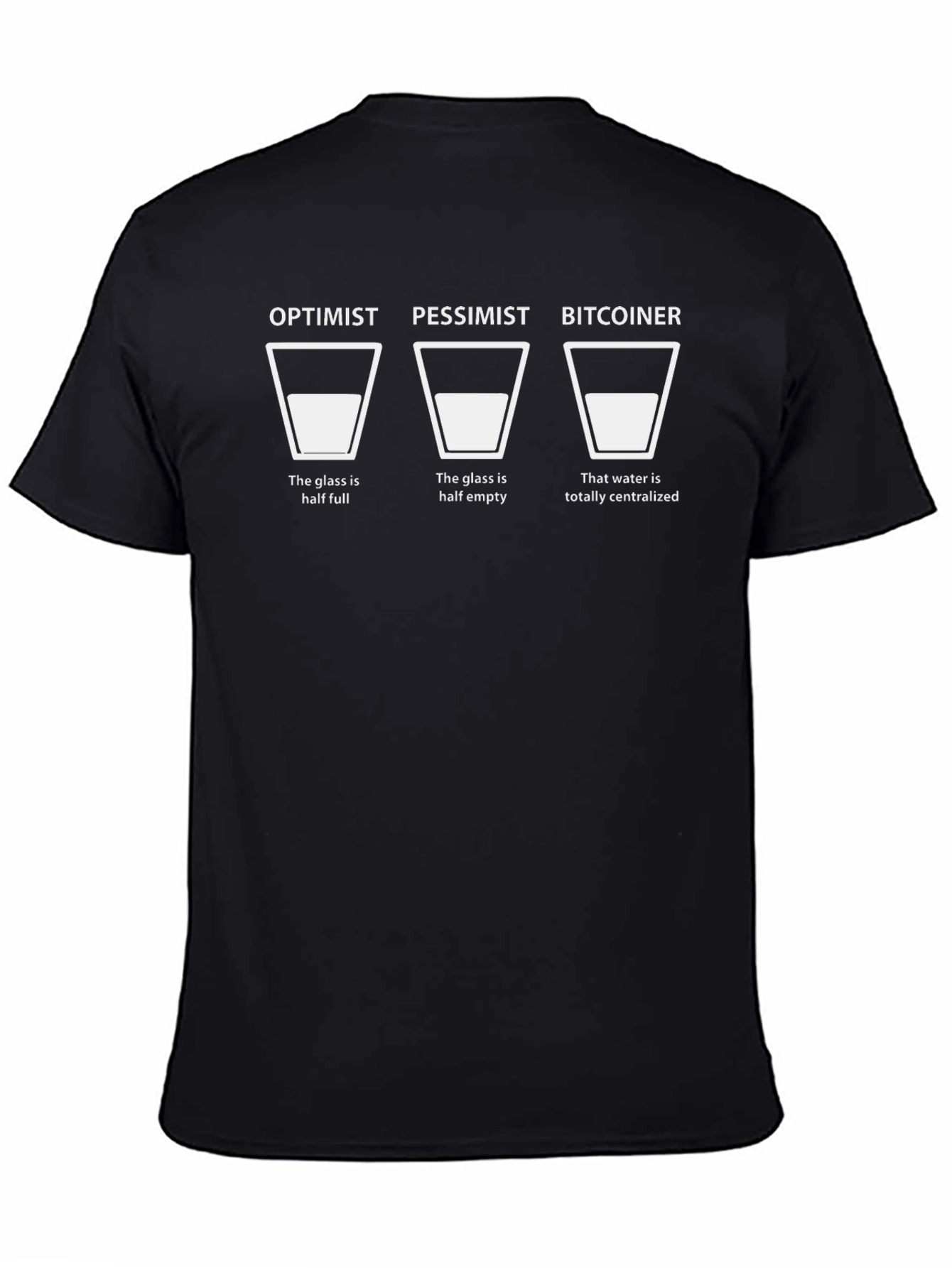 Camiseta Bitcoin Optimista Pesimista Divertida