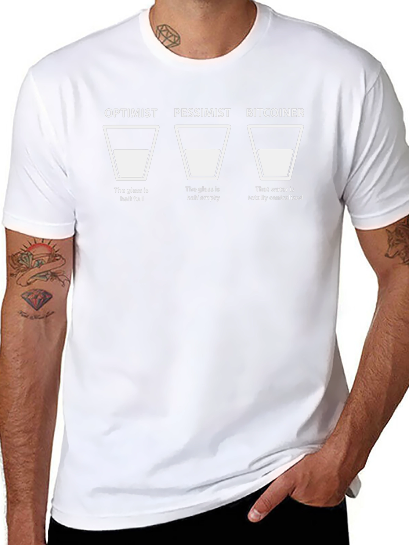 Camiseta Bitcoin Optimista Pesimista Divertida
