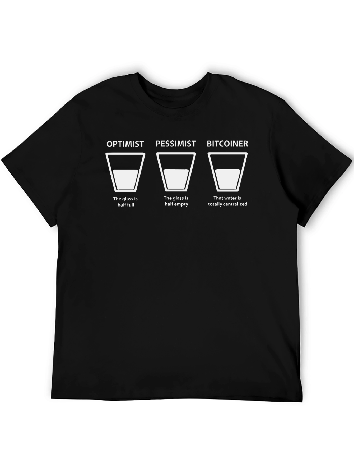 Camiseta Bitcoin Optimista Pesimista Divertida