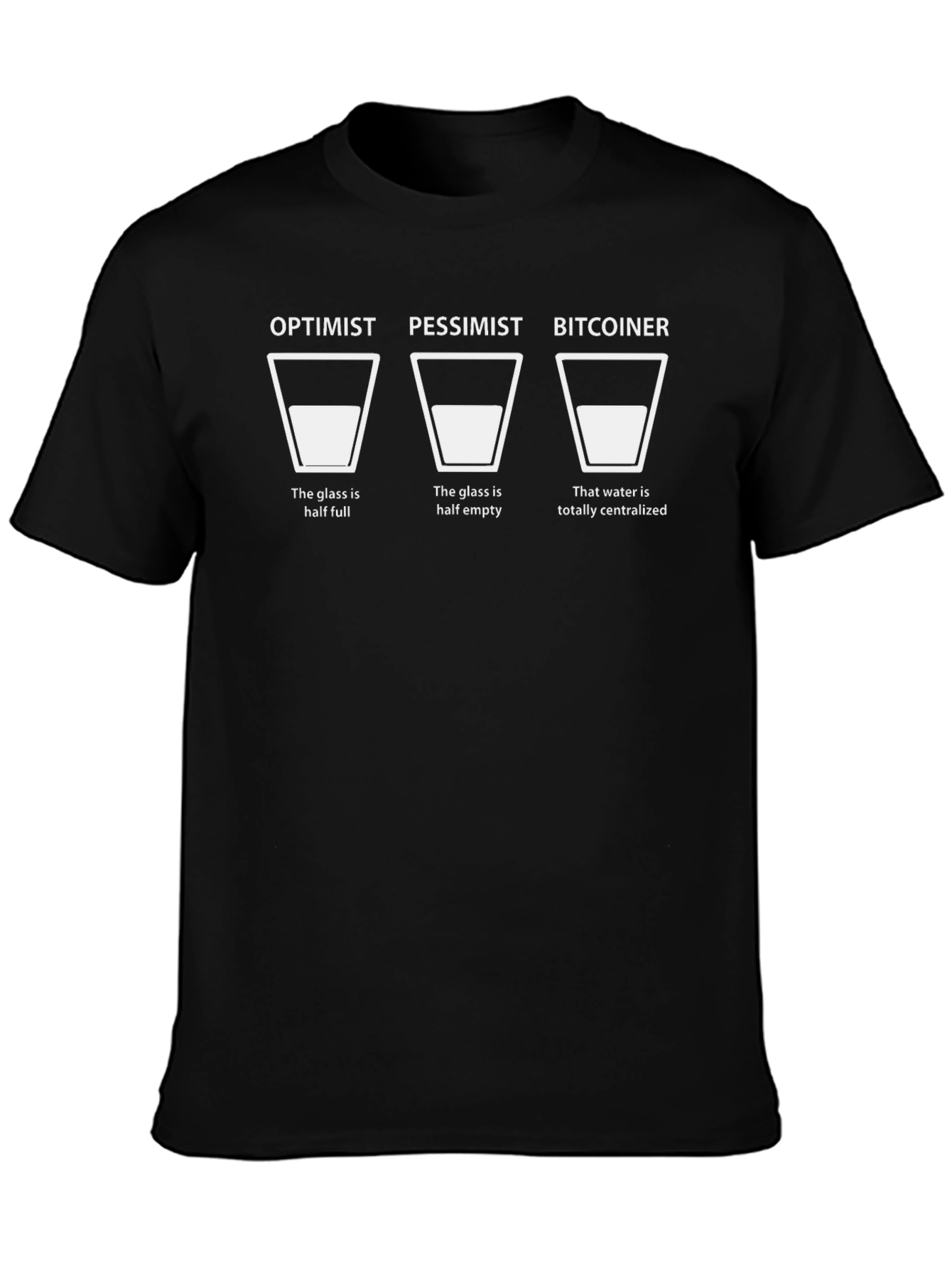 Camiseta Bitcoin Optimista Pesimista Divertida