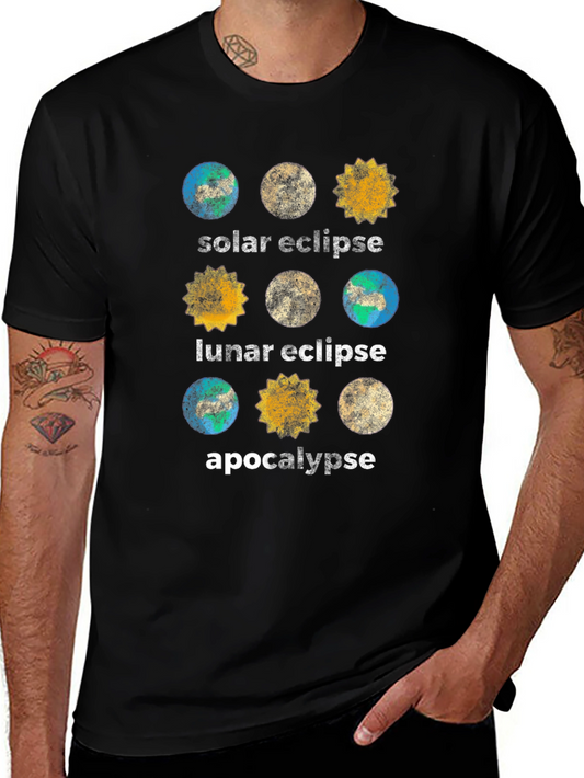 Camiseta Negra Eclipse Solar Lunar y Apocalipsis