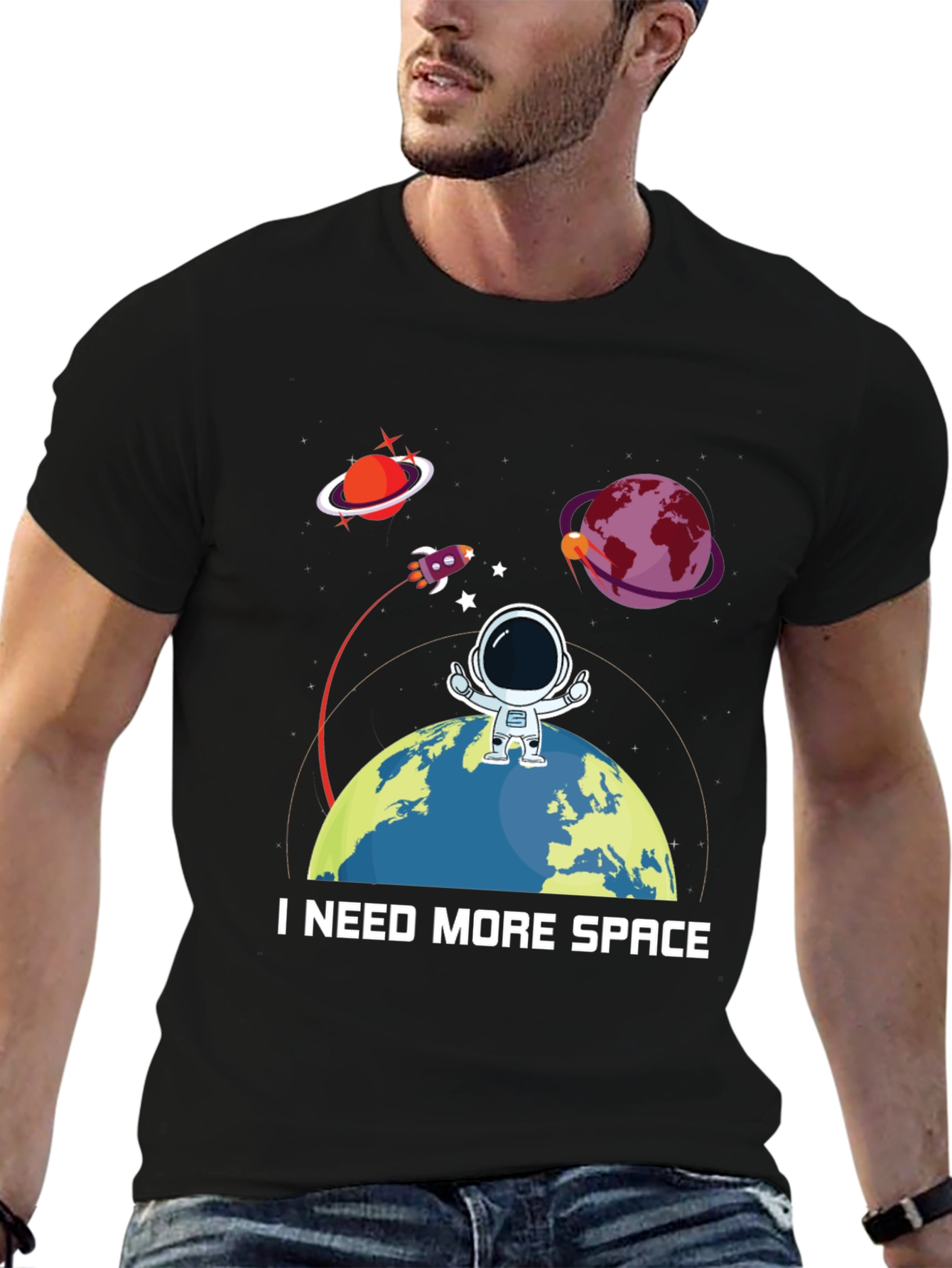 Camiseta Necesito Más Espacio - Diseño Espacial