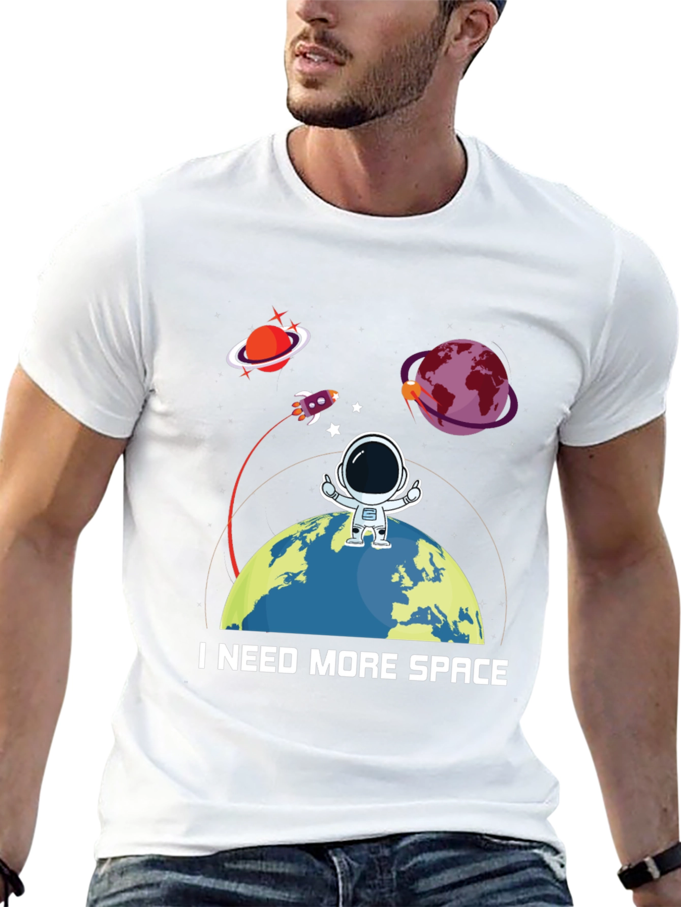 Camiseta Necesito Más Espacio - Diseño Espacial