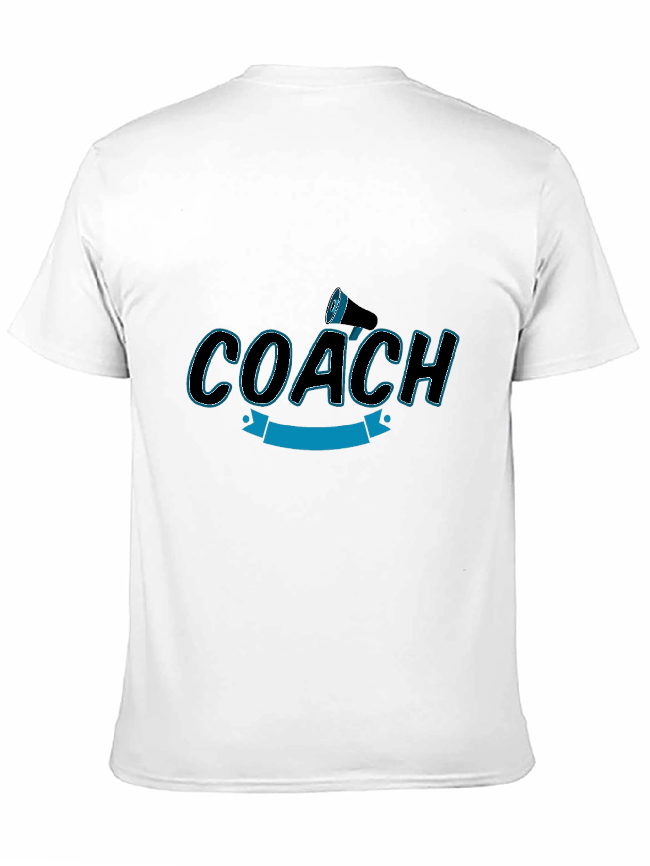 Camiseta Negra Coach con Megáfono - Diseño Deportivo