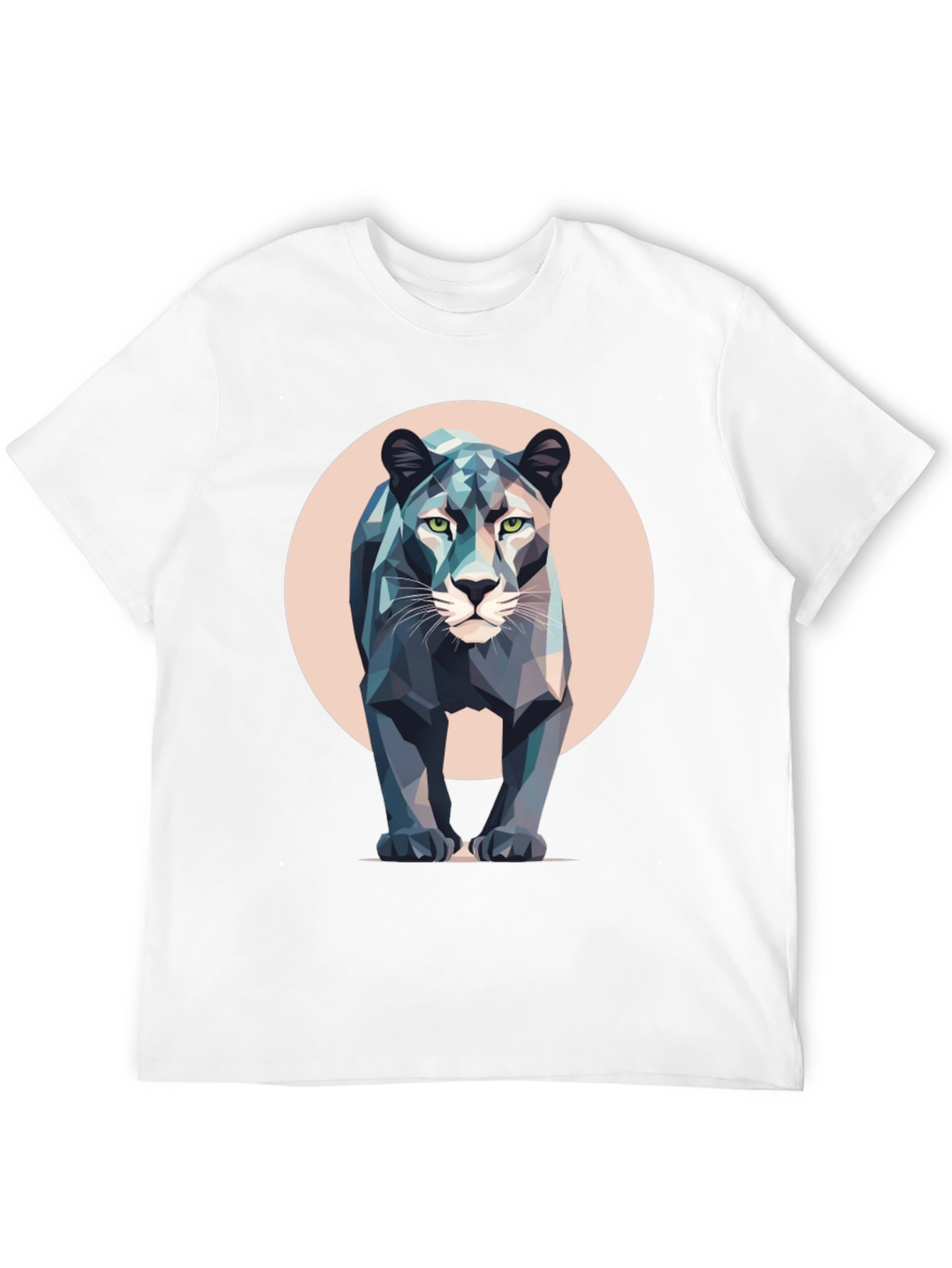 Camiseta Negra con Diseño de Pantera Geométrica