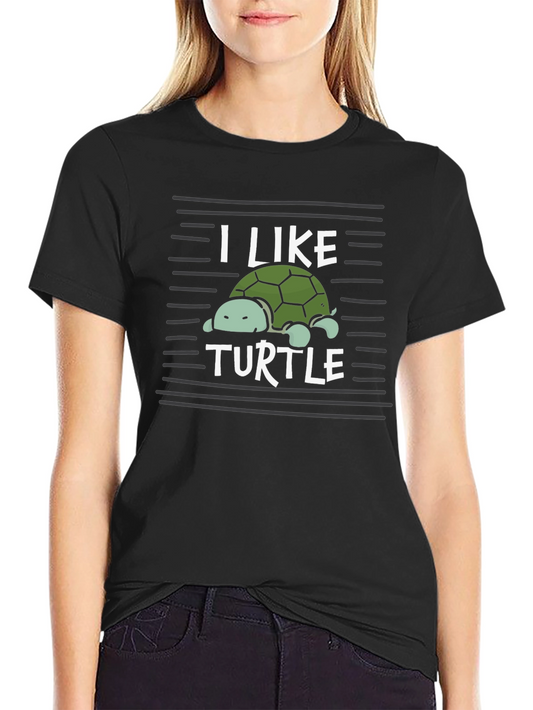 Camiseta Negra Me Gustan las Tortugas